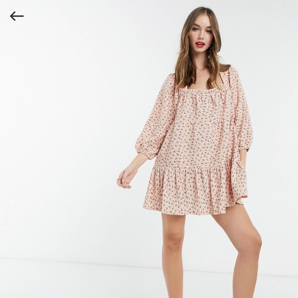 ASOS Square Neck Mini Smock Dress
